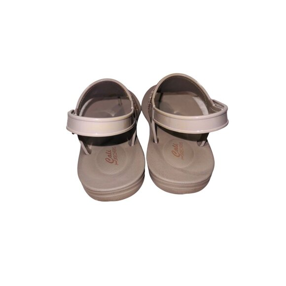 Skechers Cali Rhinestone Embellished Sandals Taupe 9 Arch Fit Comfort Beachwear - Picture 11 of 11